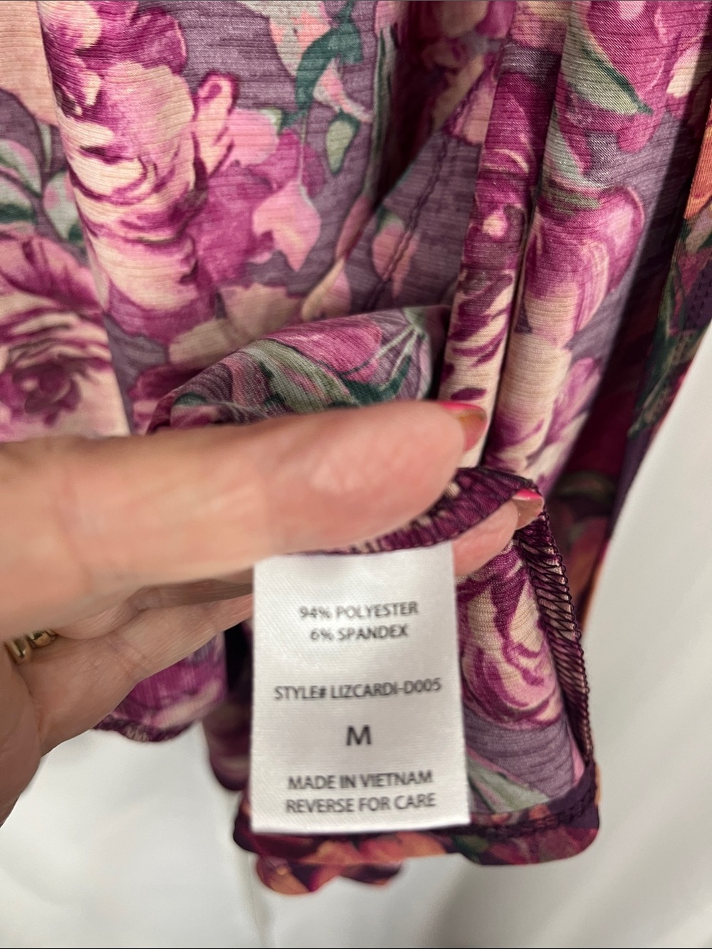 Dear Scarlett Duster/Kimono M Wine Peach Long Lines Open Front 3/4 Roll Tab NWT - Picture 6 of 10